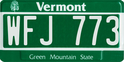 VT license plate WFJ773