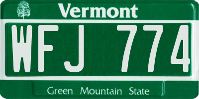 VT license plate WFJ774