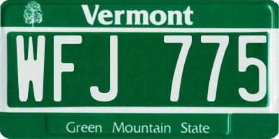 VT license plate WFJ775