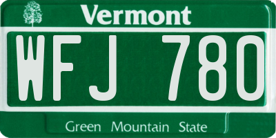 VT license plate WFJ780