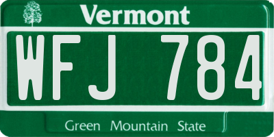VT license plate WFJ784