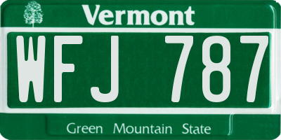 VT license plate WFJ787