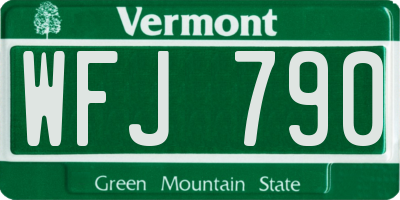 VT license plate WFJ790