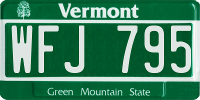 VT license plate WFJ795