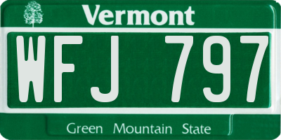 VT license plate WFJ797