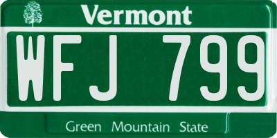 VT license plate WFJ799