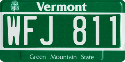 VT license plate WFJ811