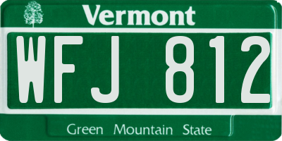 VT license plate WFJ812