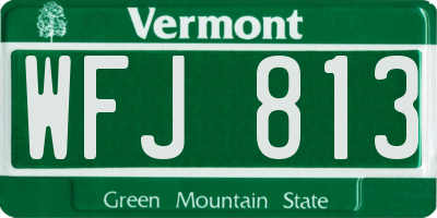VT license plate WFJ813