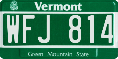 VT license plate WFJ814