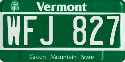 VT license plate WFJ827