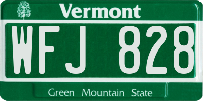 VT license plate WFJ828