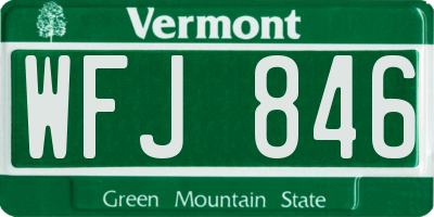 VT license plate WFJ846