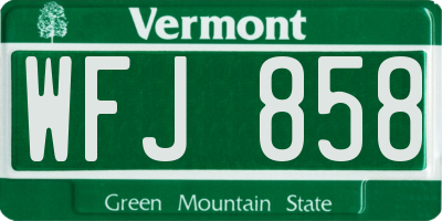 VT license plate WFJ858