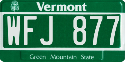 VT license plate WFJ877