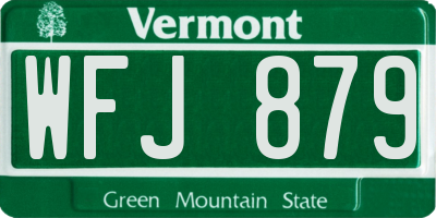 VT license plate WFJ879