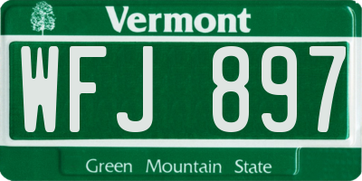VT license plate WFJ897