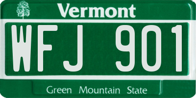 VT license plate WFJ901