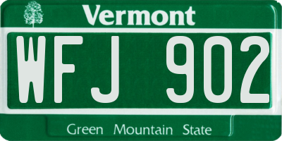 VT license plate WFJ902