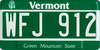 VT license plate WFJ912