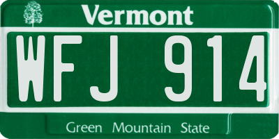 VT license plate WFJ914