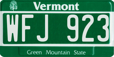 VT license plate WFJ923