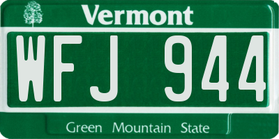VT license plate WFJ944