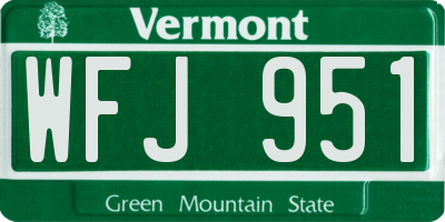 VT license plate WFJ951