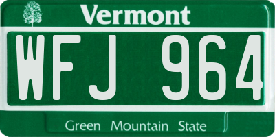 VT license plate WFJ964