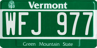 VT license plate WFJ977