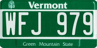 VT license plate WFJ979