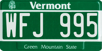 VT license plate WFJ995