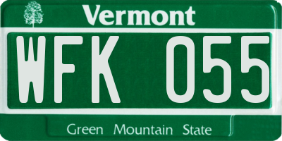 VT license plate WFK055