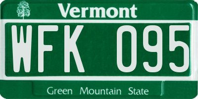 VT license plate WFK095