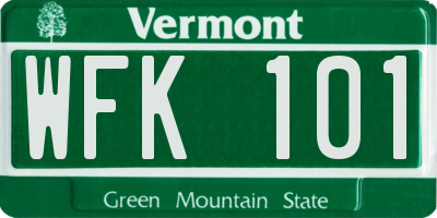 VT license plate WFK101