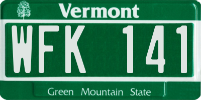 VT license plate WFK141