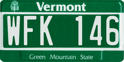 VT license plate WFK146