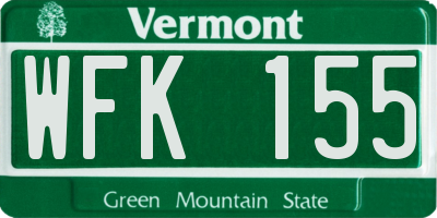 VT license plate WFK155