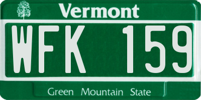 VT license plate WFK159