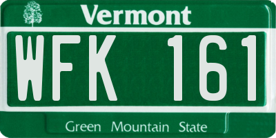 VT license plate WFK161