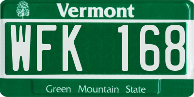 VT license plate WFK168