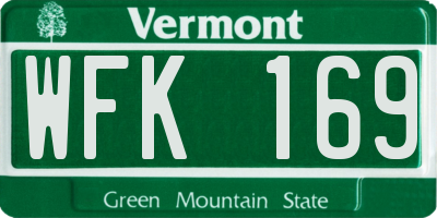 VT license plate WFK169