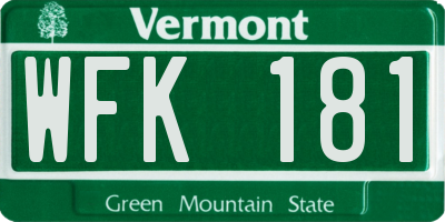 VT license plate WFK181