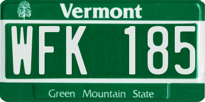 VT license plate WFK185