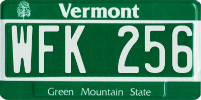 VT license plate WFK256