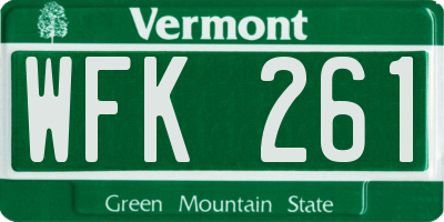 VT license plate WFK261