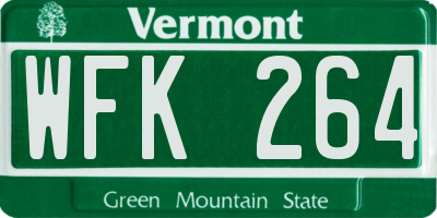 VT license plate WFK264