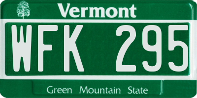 VT license plate WFK295