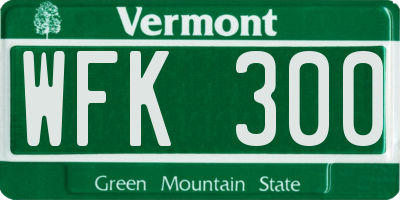 VT license plate WFK300