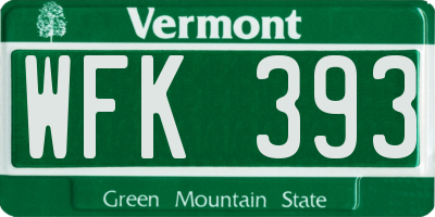 VT license plate WFK393